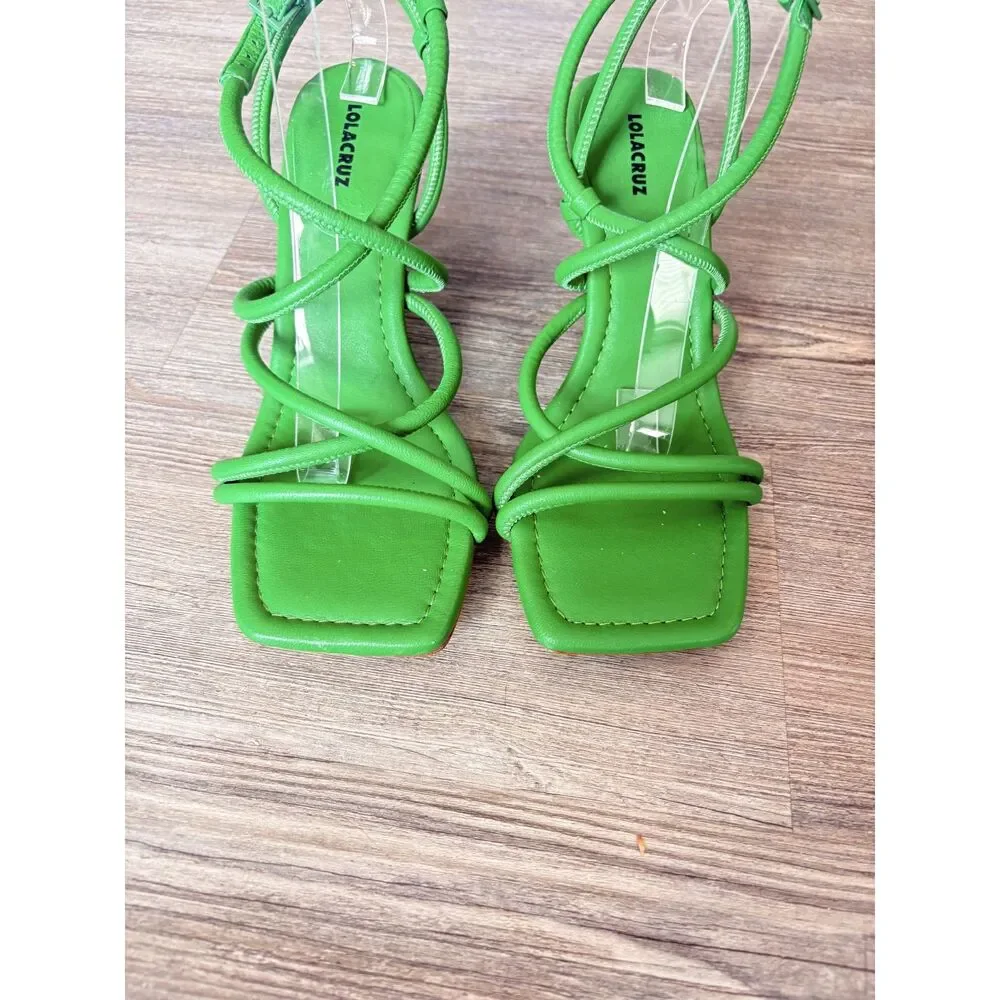 Lola Cruz Sivi Sandal Heel Pumps Green Size EU 39 US 8